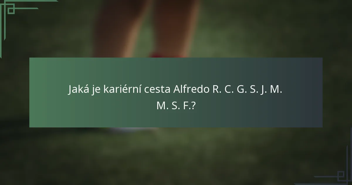 Jaká je kariérní cesta Alfredo R. C. G. S. J. M. M. S. F.?