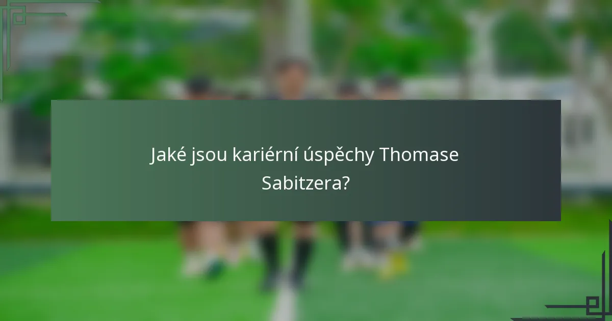 Jaké jsou kariérní úspěchy Thomase Sabitzera?