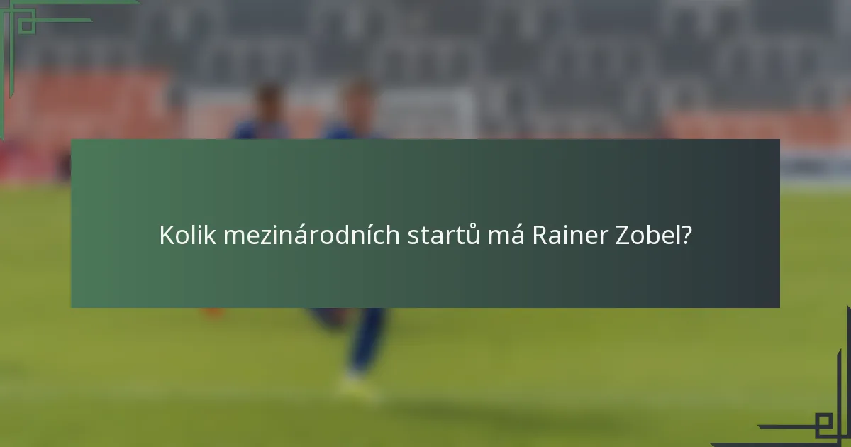 Kolik mezinárodních startů má Rainer Zobel?