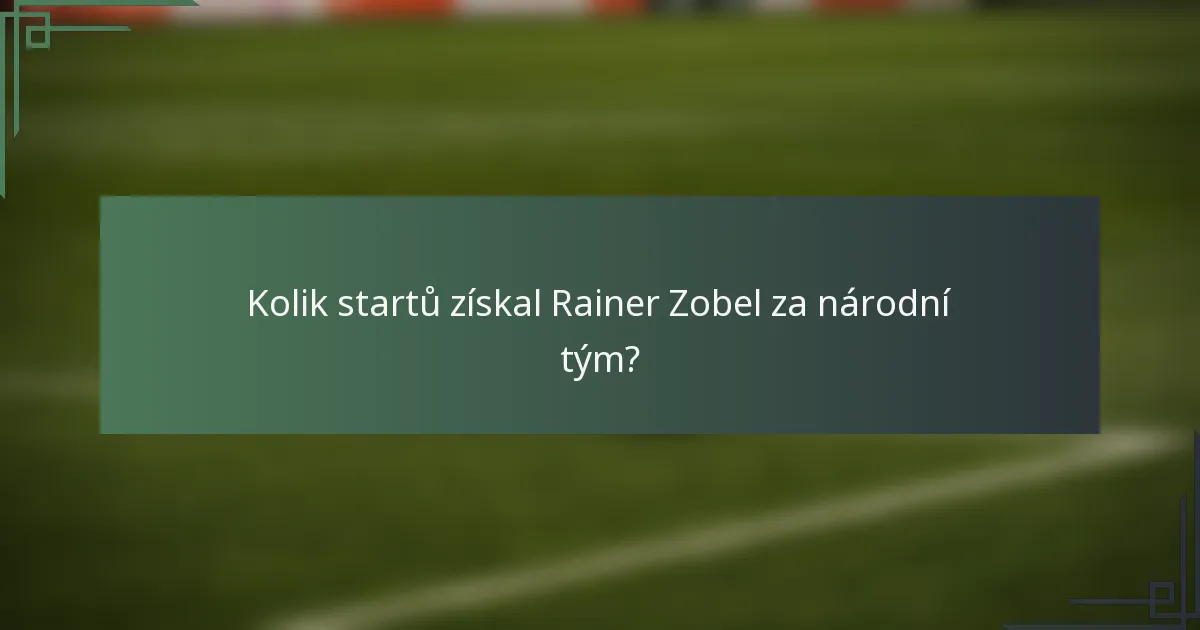 Kolik startů získal Rainer Zobel za národní tým?